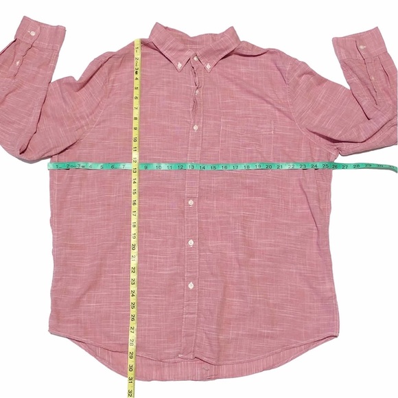 American Eagle Red Oxford Casual Button Down Shirt - Picture 7 of 8